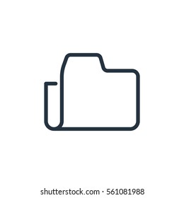 folder web thin line icon on white background;  minimalistic office