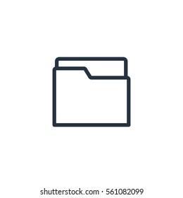 folder web thin line icon on white background;  minimalistic office