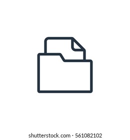 folder web thin line icon on white background;  minimalistic office