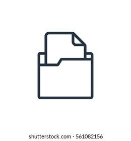 folder web thin line icon on white background;  minimalistic office