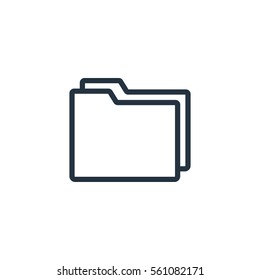 folder web thin line icon on white background;  minimalistic office