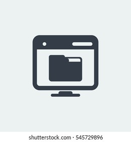 folder website icon flat design