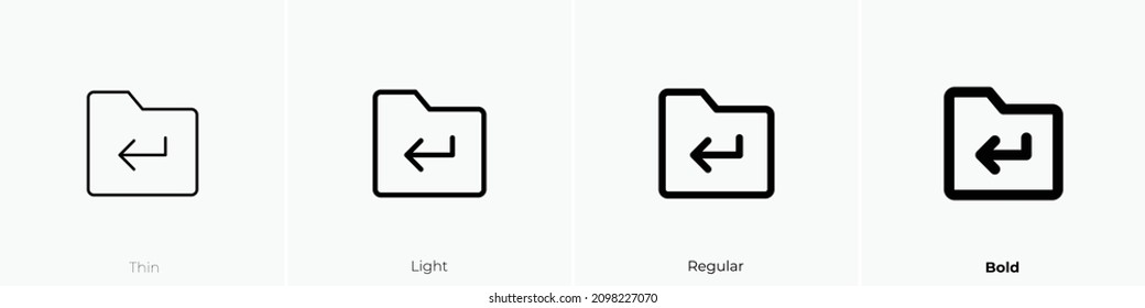 folder withdrawal icon. Thin, Light Regular And Bold style design isolated on white background