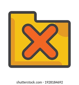 folder with x delete icon. folder illustration. Flat vector icon. can use for, icon design element,ui, web, app.
