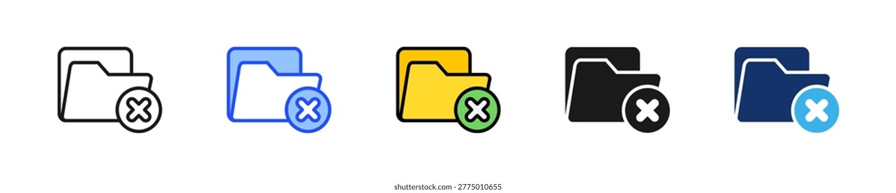 Folder X Icon Collection With Multiple Styles