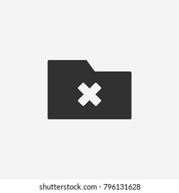 Folder x icon illustration isolated vector sign symbol