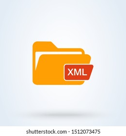folder xml file Simple vector modern icon design illustration.