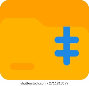 Icono de Vector de cremallera de carpeta en estilo moderno, directorio comprimido y concepto de archivo Archivado, ilustración de gestión de almacenamiento, Icono plano