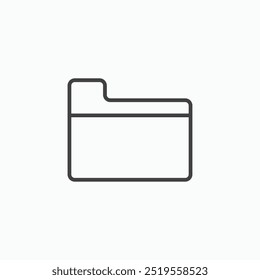 Folderline in Thin line black color. flat simple vector symbols illustration.