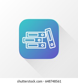 Folders application for mobile phone. Line flat vector icon, button and website design. Illustration isolated on white background. EPS 10 design, logo, app, infographic.