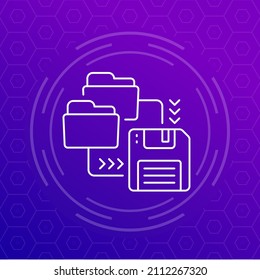 folders for backup line icon for web