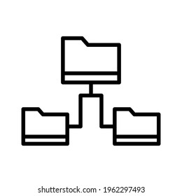 Folders, data, sharing, transfer icon vector image. Can also be used for network and data sharing. Suitable for use on web apps, mobile apps and print media.