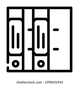 folders with documentation stationery line icon vector. folders with documentation stationery sign. isolated contour symbol black illustration