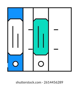 folders with documentation stationery line icon vector. folders with documentation stationery sign. isolated symbol illustration