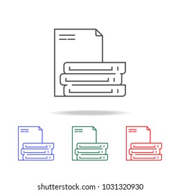 folders with documents icon. Elements in multi colored icons for mobile concept and web apps. Icons for website design and development, app development on white background