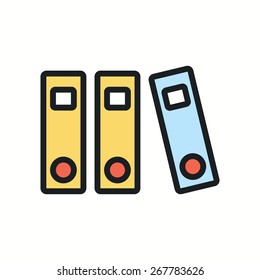 Folders with documents icon.Vector illustration.