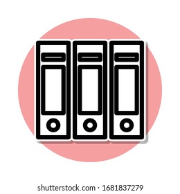 folders for documents sticker icon. Simple thin line, outline vector of web icons for ui and ux, website or mobile application