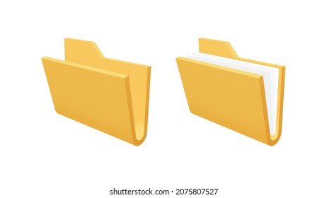 Carpetas con documentos. Ilustración del EPS vectorial