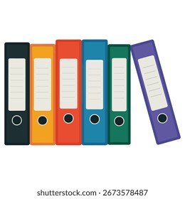 folders file documents office management isolated vector illustration on white background