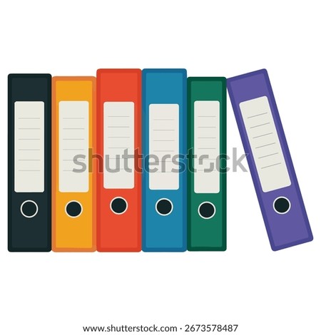 folders file documents office management isolated vector illustration on white background