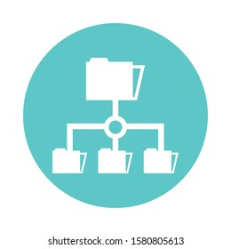 folders files documents network icons vector illustration design