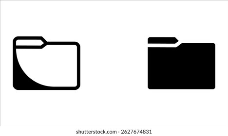 Folders. Folder icon set, isolated in flat design. Vector illustration