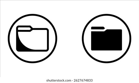 Folders. Folder icon set, isolated in flat design. Vector illustration