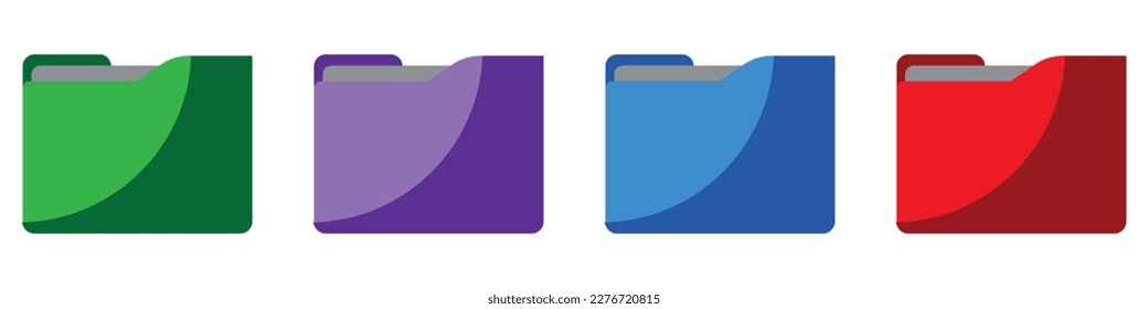 Folders. Folder, isolated in flat design. Vector illustration. Vector Grafits. EPS 10