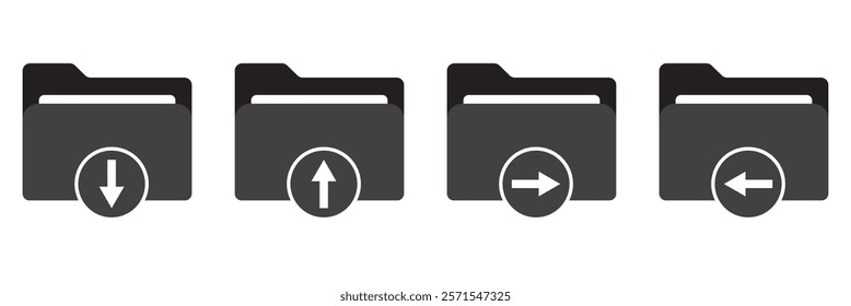 Folders. Folder, isolated in flat design. Vector illustration