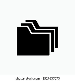 Folders Icon. Data, Storage. Archive  Symbol. Applied for Design, Presentation, Website or Apps Elements - Vector.