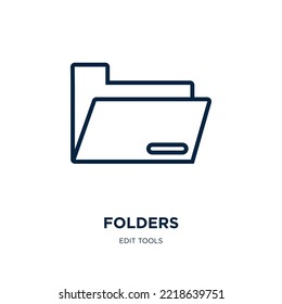 folders icon from edit tools collection. Thin linear folders, folder, business outline icon isolated on white background. Line vector folders sign, symbol for web and mobile