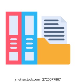 Folders Icon Flat Design Vector Illustration