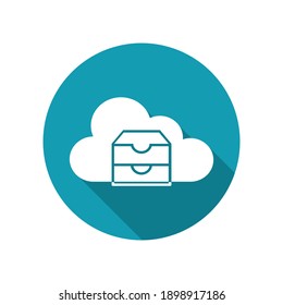 Folders icon on cloud. isolated on white background
