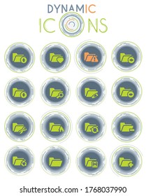 Folders icon on white background with dynamic lines for animation for web sites and user interface