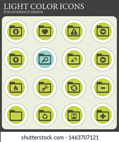 Folders icon set for web sites and user interface
