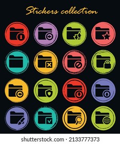 Folders icon set for web sites and user interface