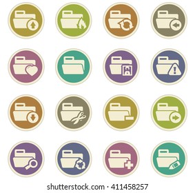 Folders icon set for web sites and user interface