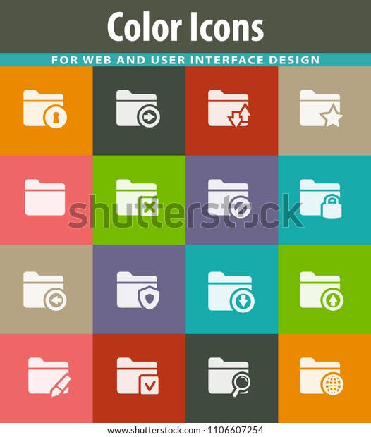 Folders icon
set for web sites and user
interface