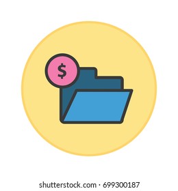 Folders icon yellow button