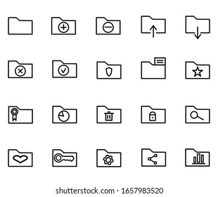 Folders Icons Set Vector Illustration