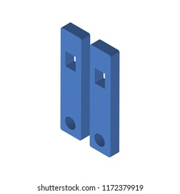 Folders isometric left top view 3D icon