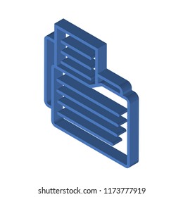 Folders isometric left top view 3D icon