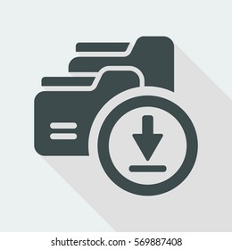Folders multiple downlad - Flat minimal icon