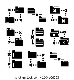 Folders Offline icon isolated sign symbol vector illustration - Collection of high quality black style vector icons
