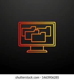 A lot of folders on the screen nolan icon. Elements of virus antivirus set. Simple icon for websites, web design, mobile app, info graphics