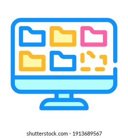 folders of operating system color icon vector. folders of operating system sign. isolated symbol illustration