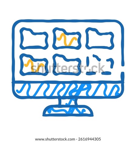 folders of operating system doodle icon sketch vector. folders of operating system sign. isolated symbol illustration