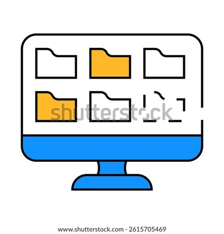 folders of operating system line icon vector. folders of operating system sign. isolated symbol illustration