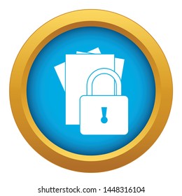 Folders with padlock icon blue vector isolated on white background for any design
