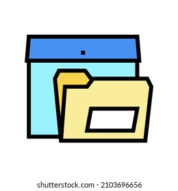 folders for paper color icon vector. folders for paper sign. isolated symbol illustration